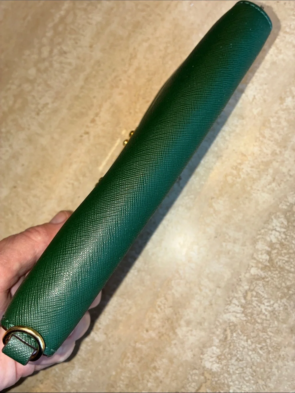 Michael Kors Forest Green Saffiano Zip-Around Wallet with Gold Plate